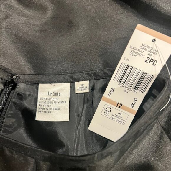 Le Suit NWT Black Fully Lined Skirt Size 12 - Picture 8 of 8